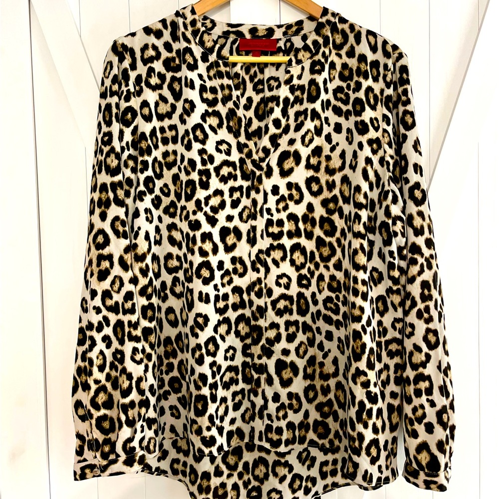 Animal print blouse top
